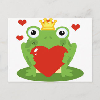 Frog King mit Herz Postkarte