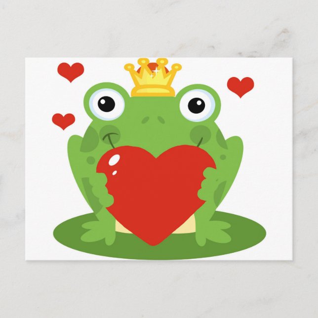 Frog King mit Herz Postkarte (Vorderseite)