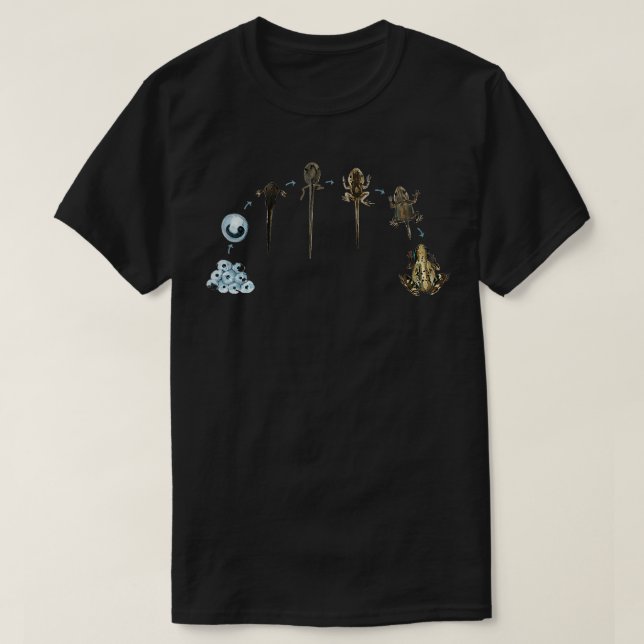 Frog Life Cycle Amphibien Frosch Lover Biology Sci T-Shirt (Design vorne)
