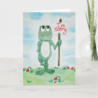 Frog Line Card Ich entschuldige mich, bitte verzei Karte
