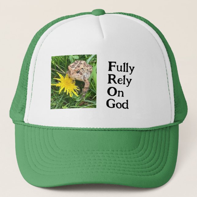 FROG LKWer, der voll und ganz auf Gott angewiesen  Truckerkappe (Vorderseite)
