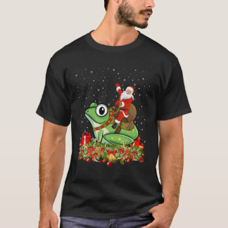 Frog Lover Xmas Gift Santa Riding Frosch für Chris T-Shirt