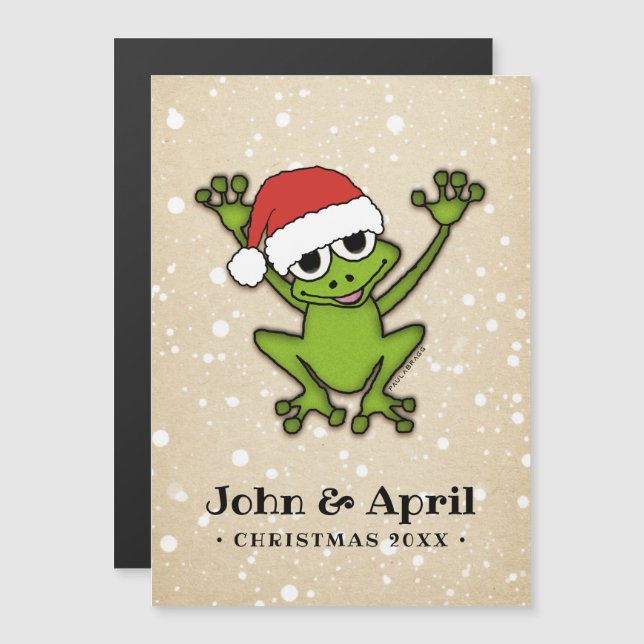 Frog Magnet Weihnachts-Cartoon (Vorne/Hinten)