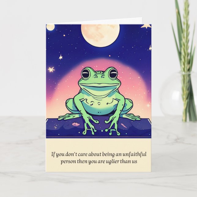 frog message happy birthday karte (Vorderseite)