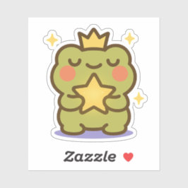 Frog mit einem Sternenaufkleber Aufkleber