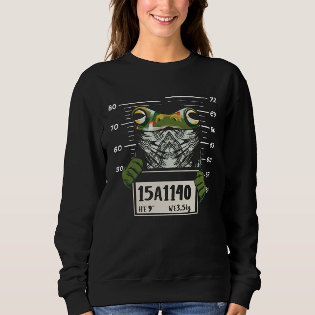 Frog Mugshot Reptile Amphibian  Toad Sweatshirt (Vorderseite)