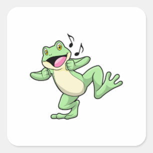 Frog Music Dance Quadratischer Aufkleber