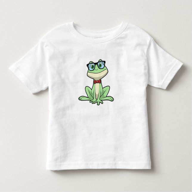 Frog Nerd Student Glasses Krawatte Kleinkind T-shirt (Vorderseite)