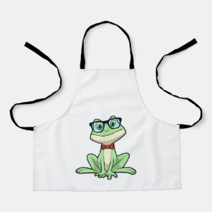 Frog Nerd Student Glasses Krawatte Schürze