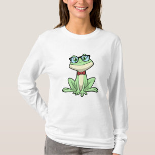 Frog Nerd Student Glasses Krawatte T-Shirt