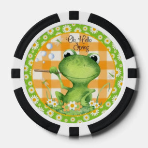 Frog "Oh, Hello Spring"   Spaß saisonal Pokerchips
