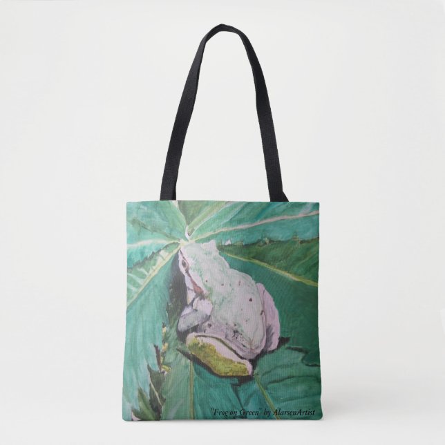"Frog on Green" von AlarsenArtist Tote Bag Tasche (Vorderseite)
