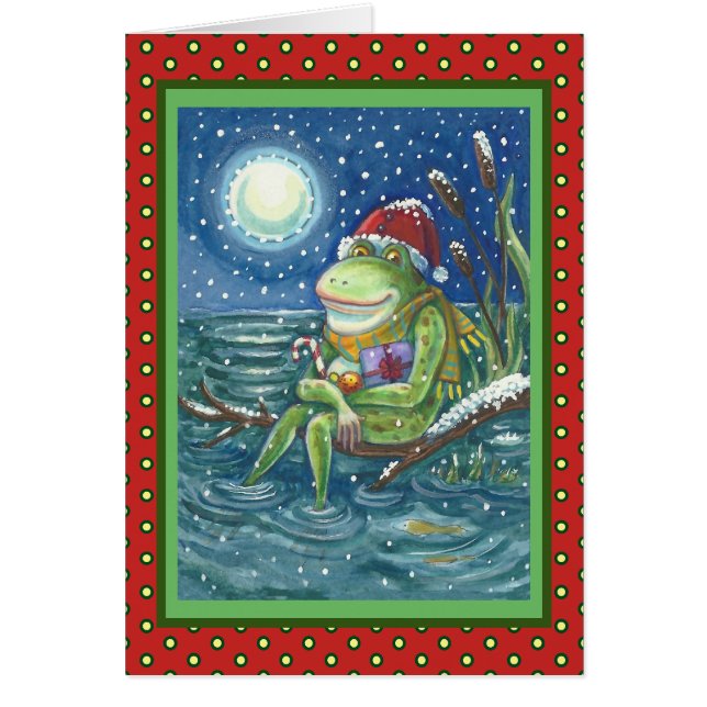 FROG ON LOG, LA CARTE DE RECONNAISSANCE DE NOËL DE (Devant)
