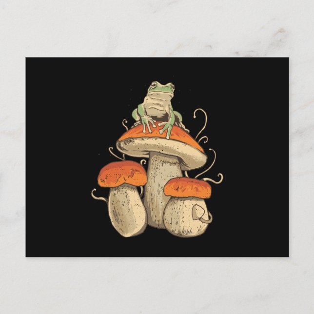 Frog On Mushroom Postkarte (Vorderseite)