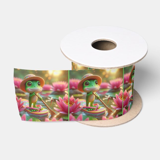 Frog Paddeln eines Drehend Flops Satinband (Spule)