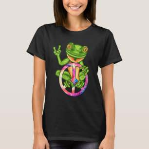 Frog Peace Hand Sign auf einer Gefärbte Krawatte P T-Shirt