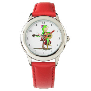 Frog Playing Gitarre Funny Watch Armbanduhr