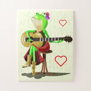 Frog Playing Gitarrenpuzzle