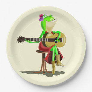Frog Playing Guitar Pappteller