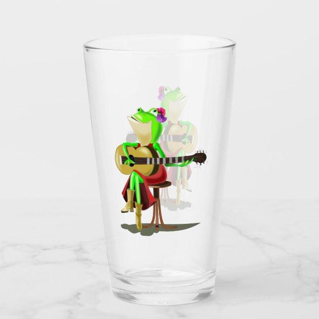 Frog Playing Guitar - Romantik - Liebe Glas (Vorderseite)