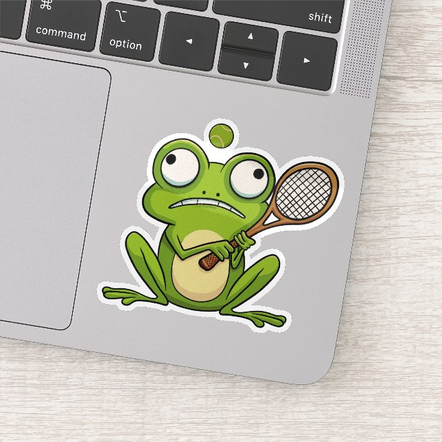 Frog Playing Tennis Aufkleber (Detail)