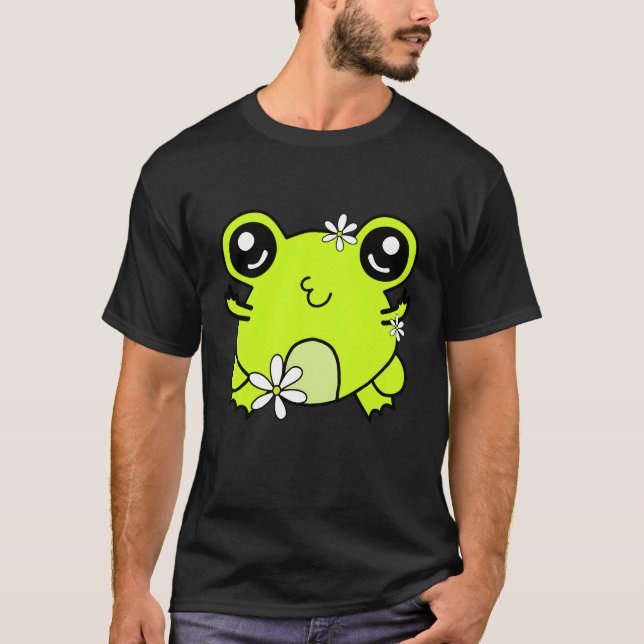 Frog pouting and showing middle finger funny T-Shirt (Vorderseite)