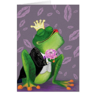 Frog Prince Card Kiss - Ajouter Votre Texte / Nom