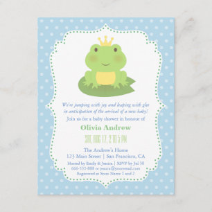 Frog Prince Pois Baby Shower Invitations