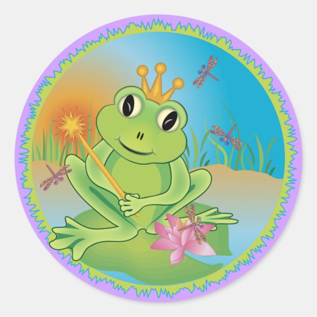 Frog Prince Runder Aufkleber (Vorderseite)