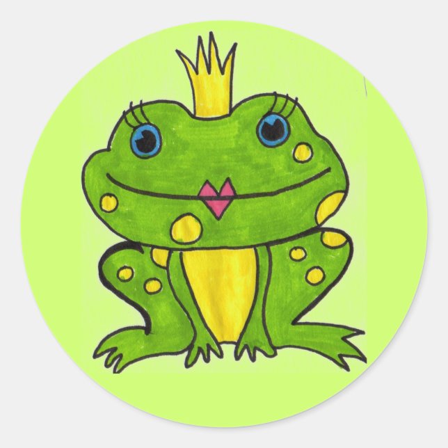 Frog Princess Runder Aufkleber (Vorderseite)