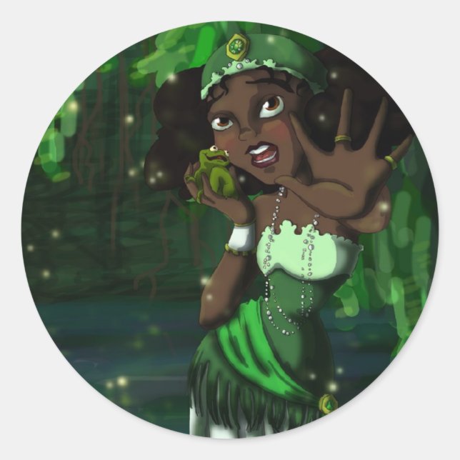 Frog Princess Runder Aufkleber (Vorderseite)