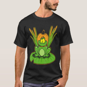 Frog Pumpkin Head Lazy Halloween Kostüm Amphibien T-Shirt
