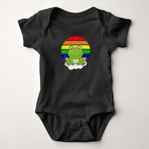 Frog Rainbow Glitzer Kawaii Frogs Baby Strampler