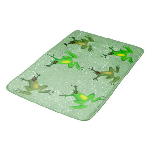 Frog Raindrops Abstrakt Badematte