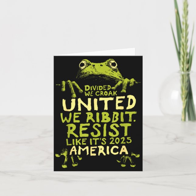 Frog Resist Cute Funny  Karte (Vorderseite)