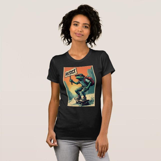Frog Resist Portland Frog Protest - Portland Frog T-Shirt (Vorne ganz)