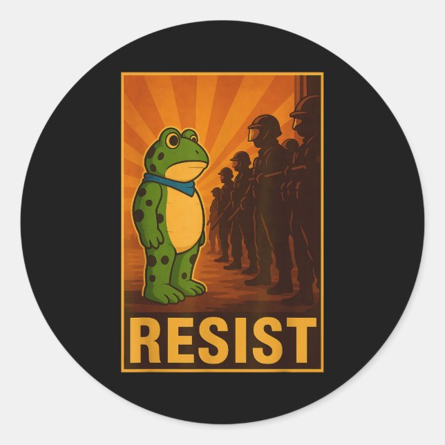 Frog Resist Rtland Frog Protest - Rtland Frog Acti Runder Aufkleber (Vorderseite)