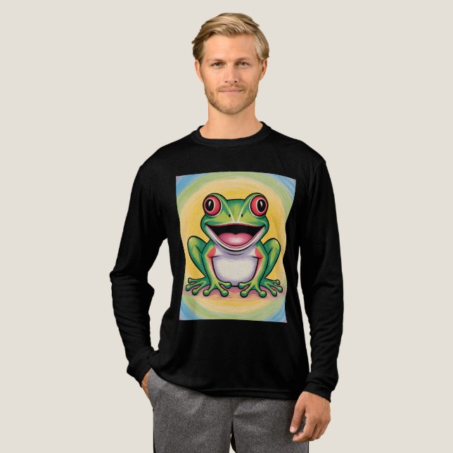 Frog’s Gentle Smile Tri-Blend Shirt (Volle Vorderseite)