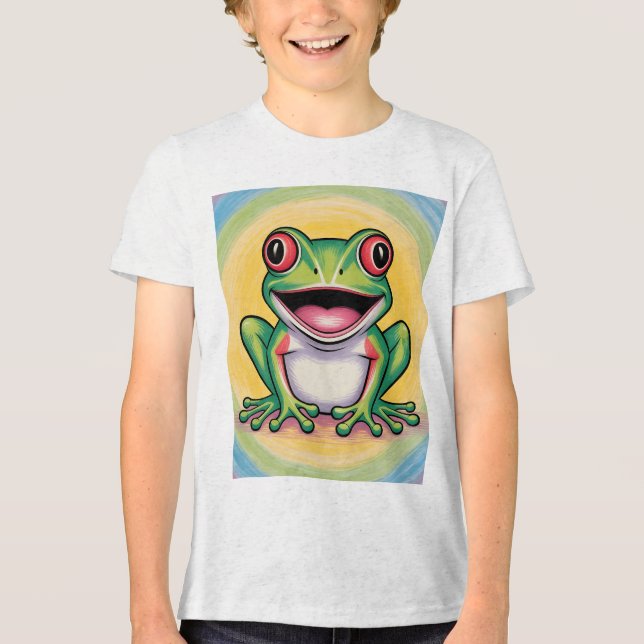 Frog’s Gentle Smile Tri-Blend Shirt (Vorderseite)