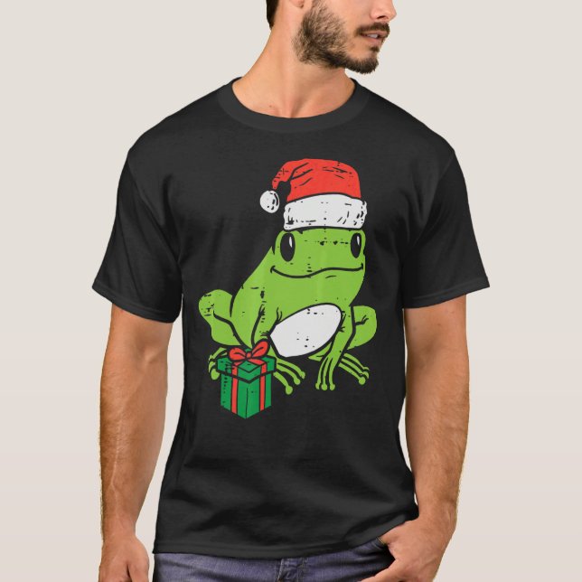 Frog Santa  Animal Christmas Xmas Kids Men Women K T-Shirt (Vorderseite)