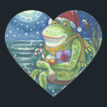 FROG SANTA ON LOG, HOLLIDAY CHRISTMAS STICKERS Hrt<br><div class="desc">FROG AN EINER WINTERNACHT. WEIHNACHTEN WARMEN DAS HERZ. Urlaub FROG STICKERS Sheet,  Herz ... suchen Sie nach passenden Elementen Susan Brack Design</div>