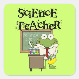 Frog Science Teacher Quadratischer Aufkleber