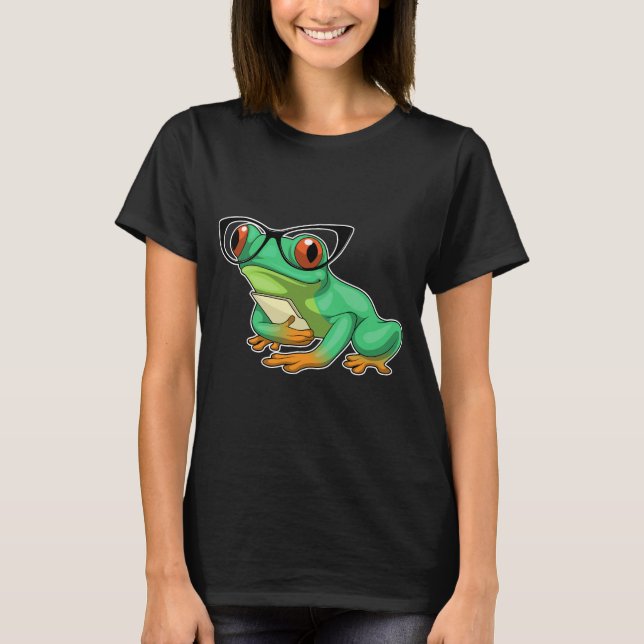 Frog Secretary Glasses T-Shirt (Vorderseite)