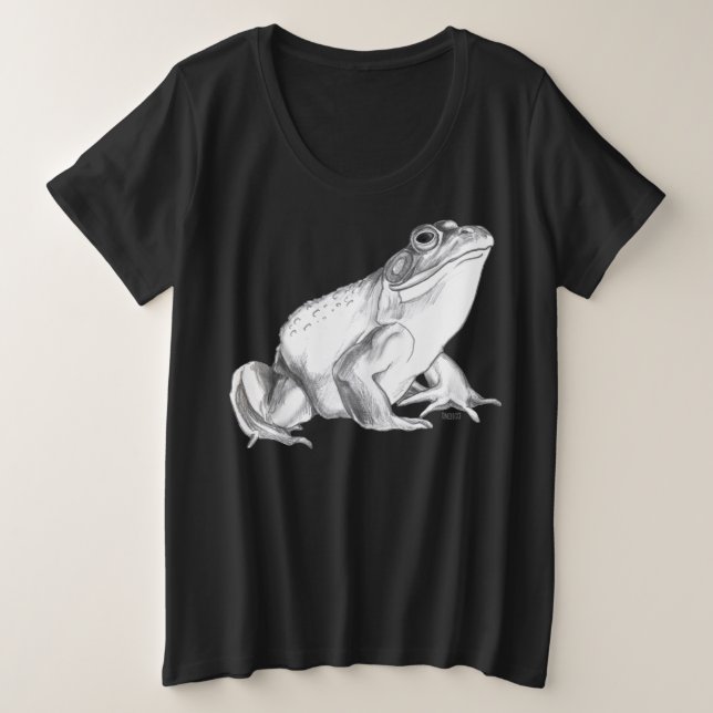 Frog Shirt Plus Size Bullfrog Art T - Shirt Frauen (Design vorne)