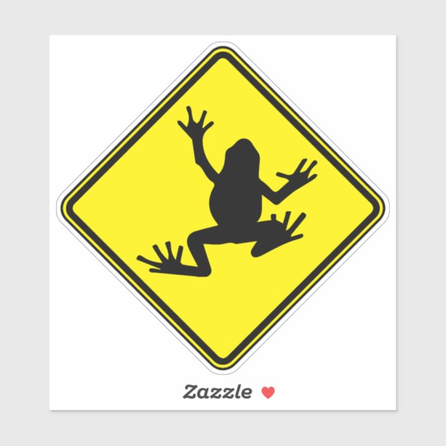 Frog Silhouette Art Frog Image Warnung Grafik Aufkleber (Blatt)