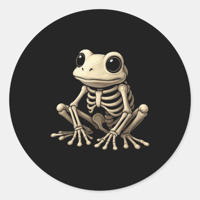 Frog Skeleton Halloween Funny Frog Lover Men Women Runder Aufkleber (Vorderseite)