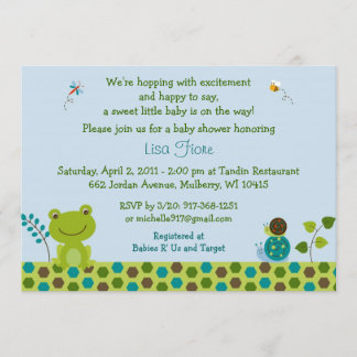 Frog Snail Bug Baby Shower Einladungen
