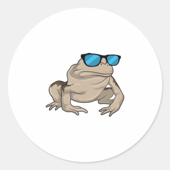 Frog Sungasse Runder Aufkleber (Vorderseite)
