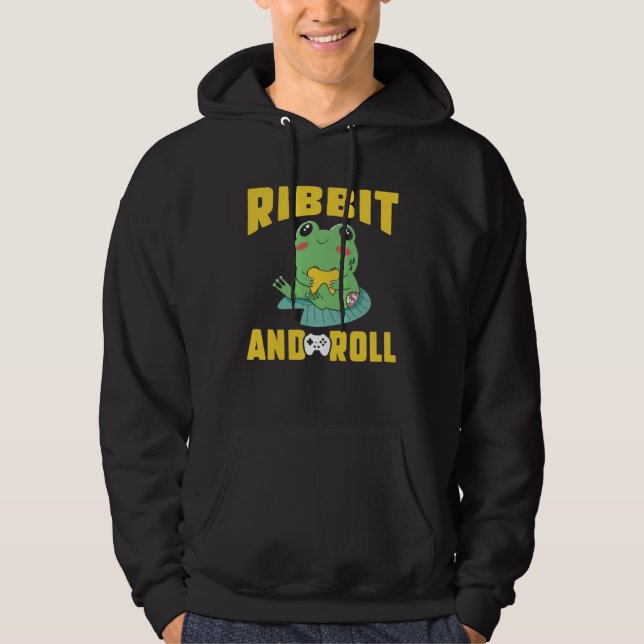 Frog Toad  Ribbit and Roll Gamer Hoodie (Vorderseite)