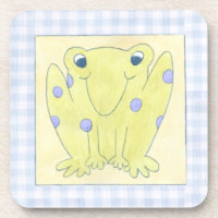 Frog Trio über Gingham Cloth